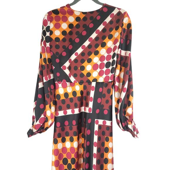 ZARA Dot Matrix Multicolor Print Midi Long Dress, Size: XS - Picture 8 of 16